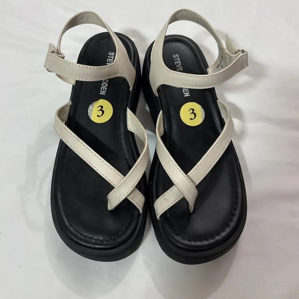 Steve Madden Kids Girls 3 Youth Platform Sandals Strappy Chunky Summer Vacation